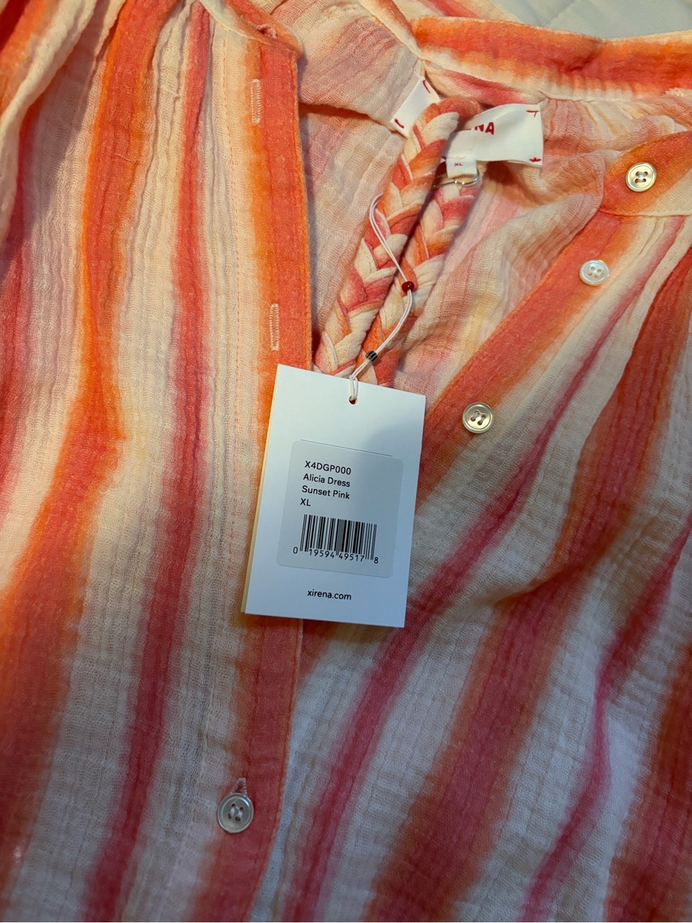 XiRENA Alicia Striped Dress in Pink and Orange